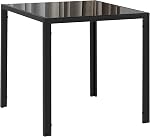 HOMCOM Square Dining Table for 2-4 People, Modern Kitchen Table with Tabletop Tempered Glass and Metal Legs for Dining Room, Living Room, Black