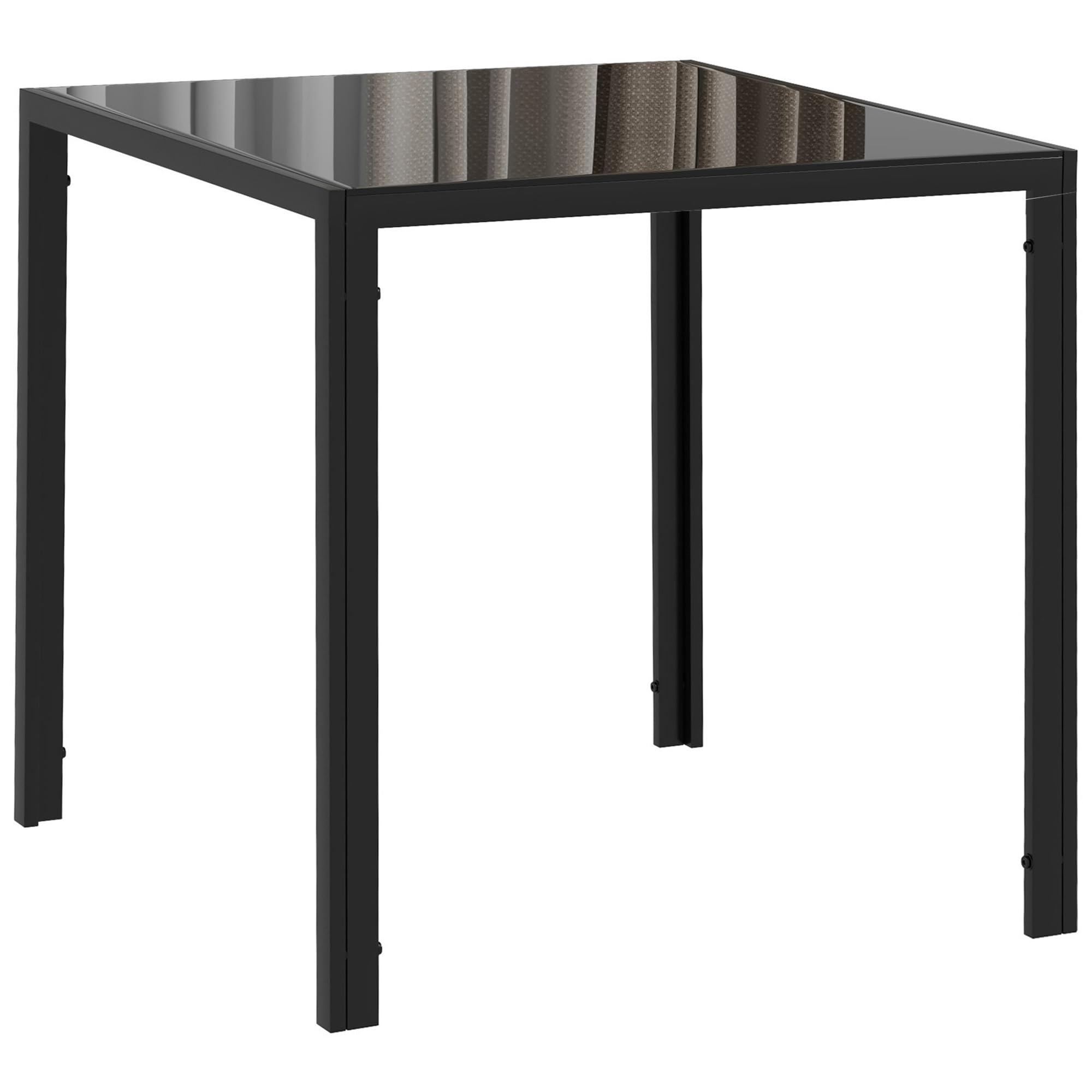 HOMCOM Tavolo da Pranzo 75cm Quadrato 4 Posti Cucina Nero
