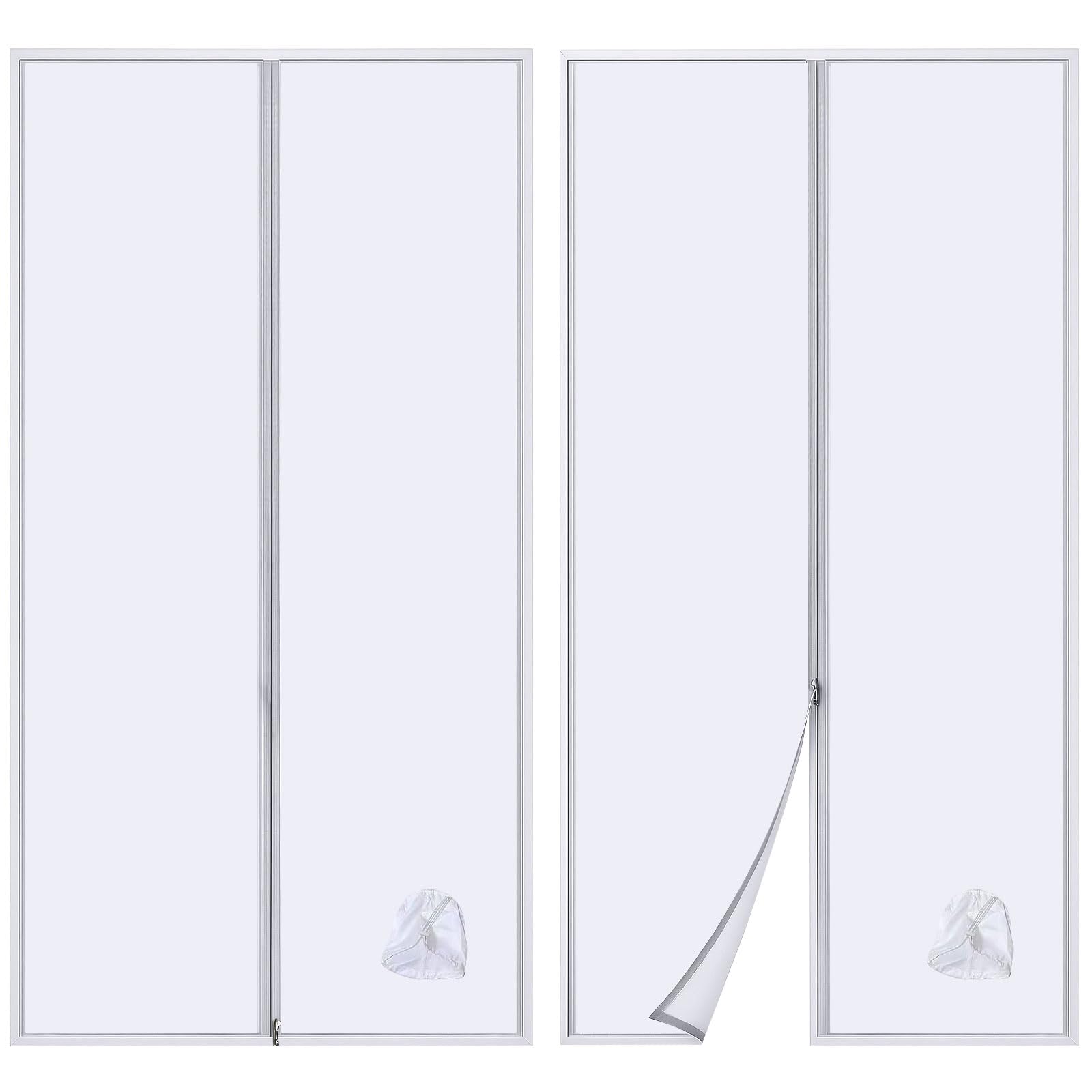 Door Seal for Mobile Air Conditioner, Door Seal for Air Conditioner with Sewn Pipe Extension, Caulking Kit for Air Conditioner Door with Zip, Thermal Insulation in Summer (90 x 210 cm)