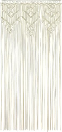 Vista 10 de IOWER Cortina de macramé larga de algodón para ventana, cortinas bohemias para dormitorio, boda, telón de fondo, divisor de habitación, puerta