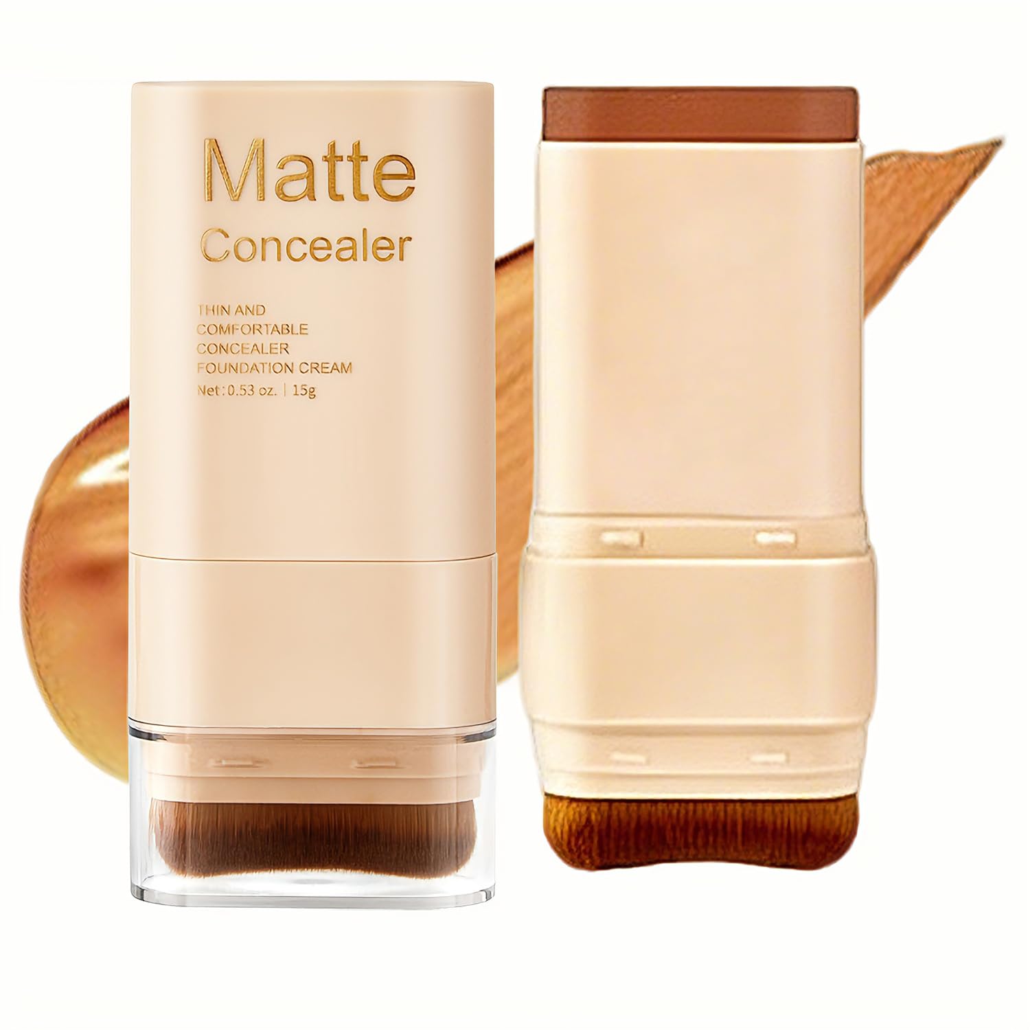 Matte Concealer Foundation Stick with Brush Serum-Infused Tinted Moisturizer Skin Tint Lightweight Hydrating Concealer Contour Sheer-to-Medium Radiant Dewy