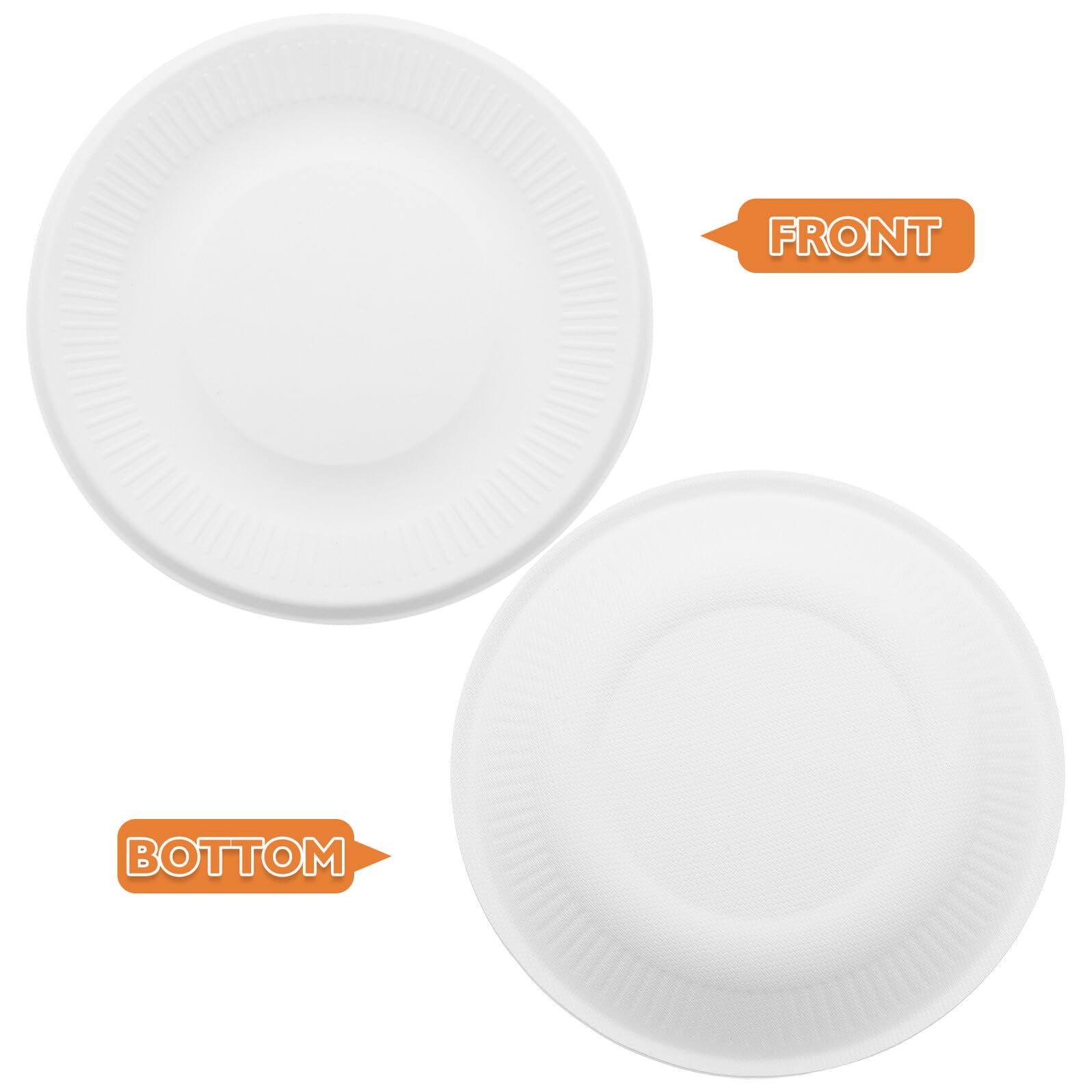 GARVALON 200 pezzi Piatti Monouso Resistenti e Spessi in Carta Piatti Rotondi per Dolci Antipasti e Snack per Feste ed Eventi