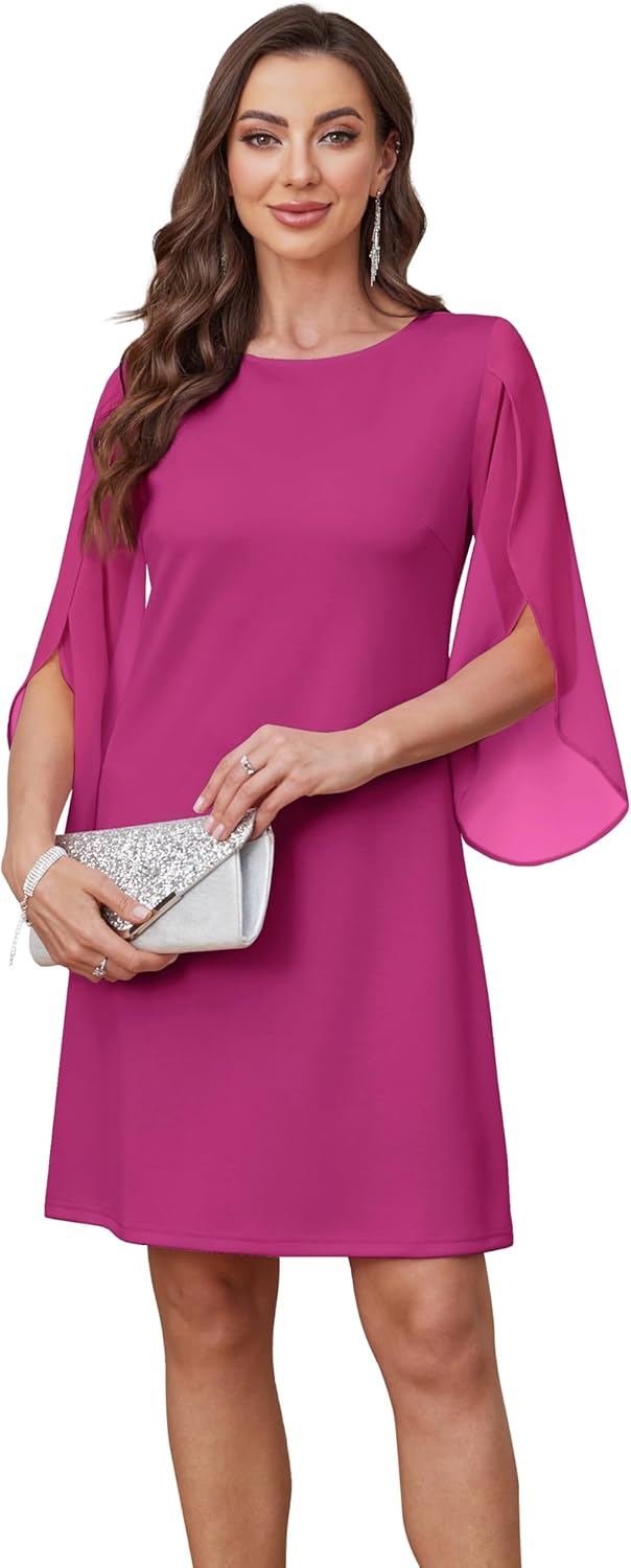 RUMIA Womens Cocktail Dresses Flutter Sleeve Wedding Guest Dresses for Women 2026 Trendy - Image 4