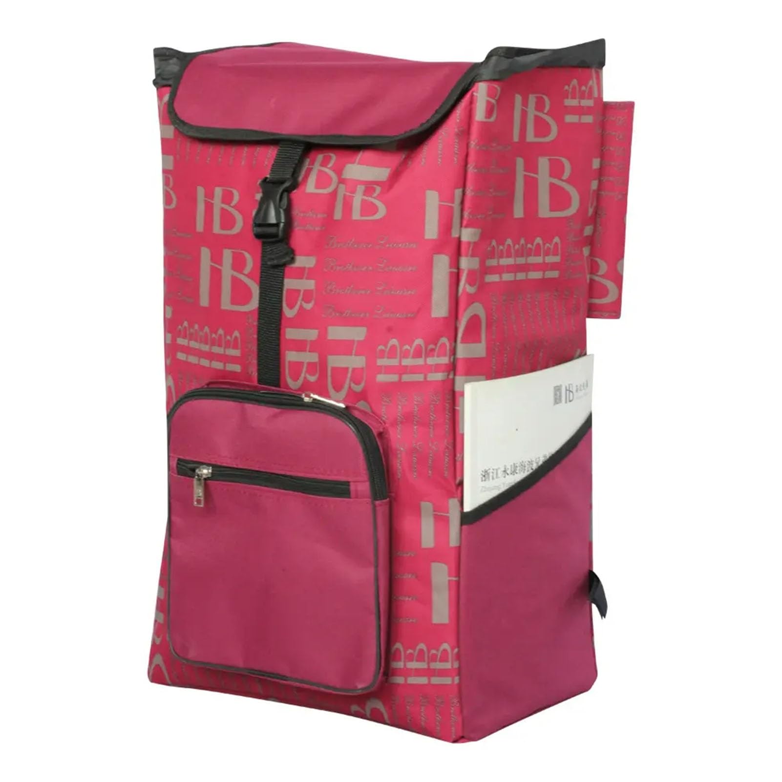Wodoodporna torba zastępcza do koszyka na zakupy 45 l - torba do przechowywania tkaniny Oxford z bocznymi i przednimi kieszeniami na wózek - 35 x 23 x 58 cm (A)