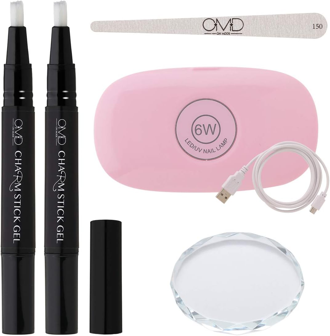 剥がせる ジェルネイル ミニセット Omd チャームスティックジェル クリア ピールオフジェル オールインワン ベースジェル ソークオフ カラー ジェル ペディキュア 国産 日本製 はがせる セルフ ネイル サロン アート Uv Led ライト ランプ エメリーボード プレート