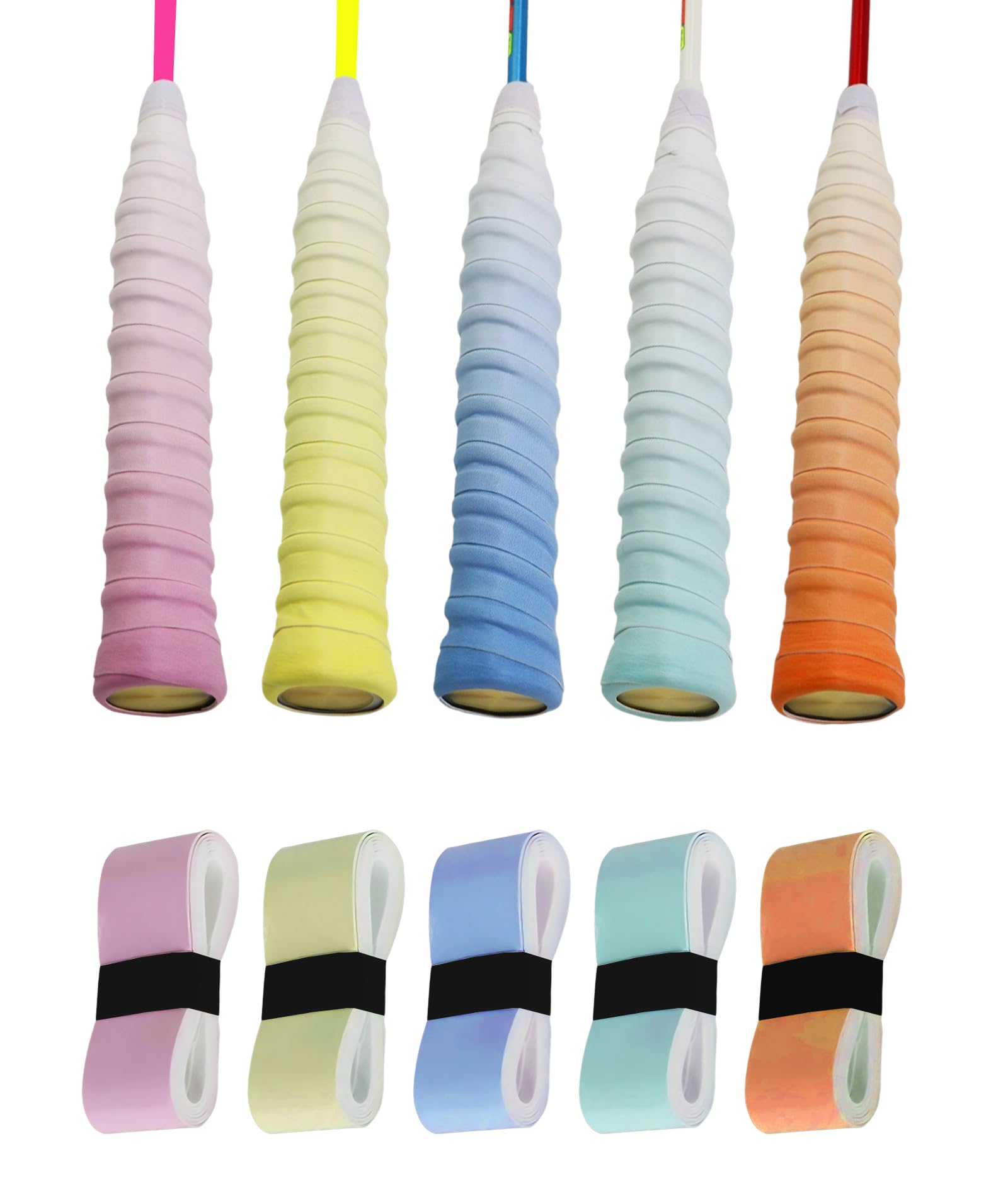 5Pcs Badminton Grip, Badminton Racket Grip, Grip for Badminton Racquet with Non-Slip Badminton Grip Tape for Enhanced Performance