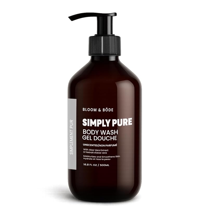 Premium Unscented Natural Body Wash With Aloe & Glycerin – Gentle, Sulfate-Free & Plant-Based – For Sensitive Skin – No Fragrance, No Dyes, No Scents – Simply Pure Scent (Unscented), 16.9 fl oz