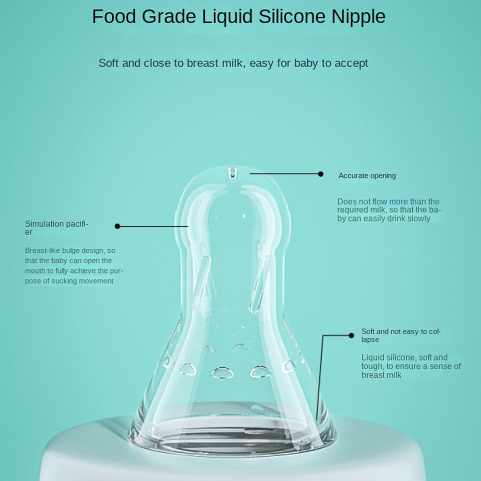 3-in 1 Anti-Colic Babys Bottles, 2026 New Hands Free Anti-Colic Bottle, 240ML Silicone Leak Proof with Nipple Straw, Adjustable Fast Flow Milk Bottle for Babys 3 Months — view 6