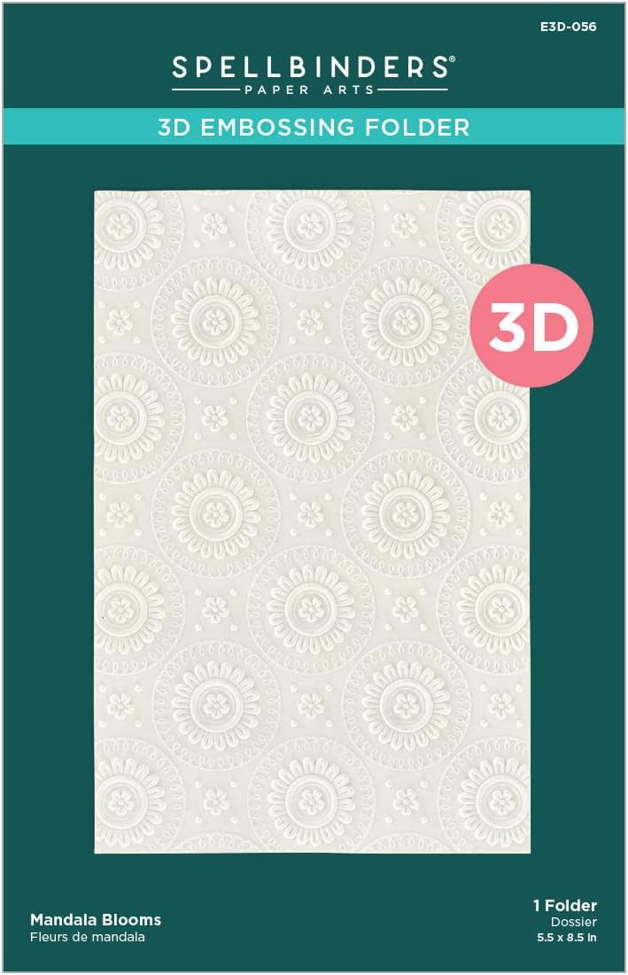 Spellbinders Mandala Blooms 3D Embossing Folder, Clear