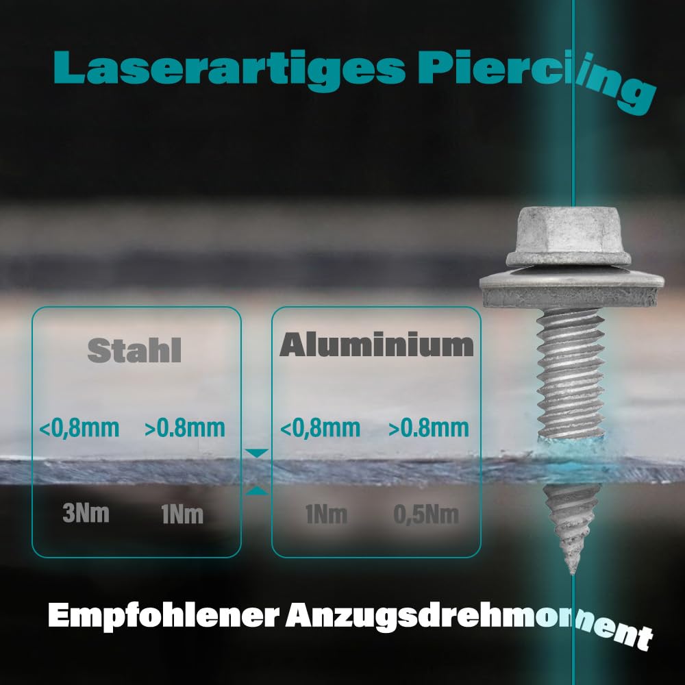 Viti Per Lamiera N. 10 X 1/2"""" 100 Pezzi Viti Autofilettanti A Testa Piatta In Acciaio Inossidabile 410 Di Sg Tzh~p122032545 - Foto 3