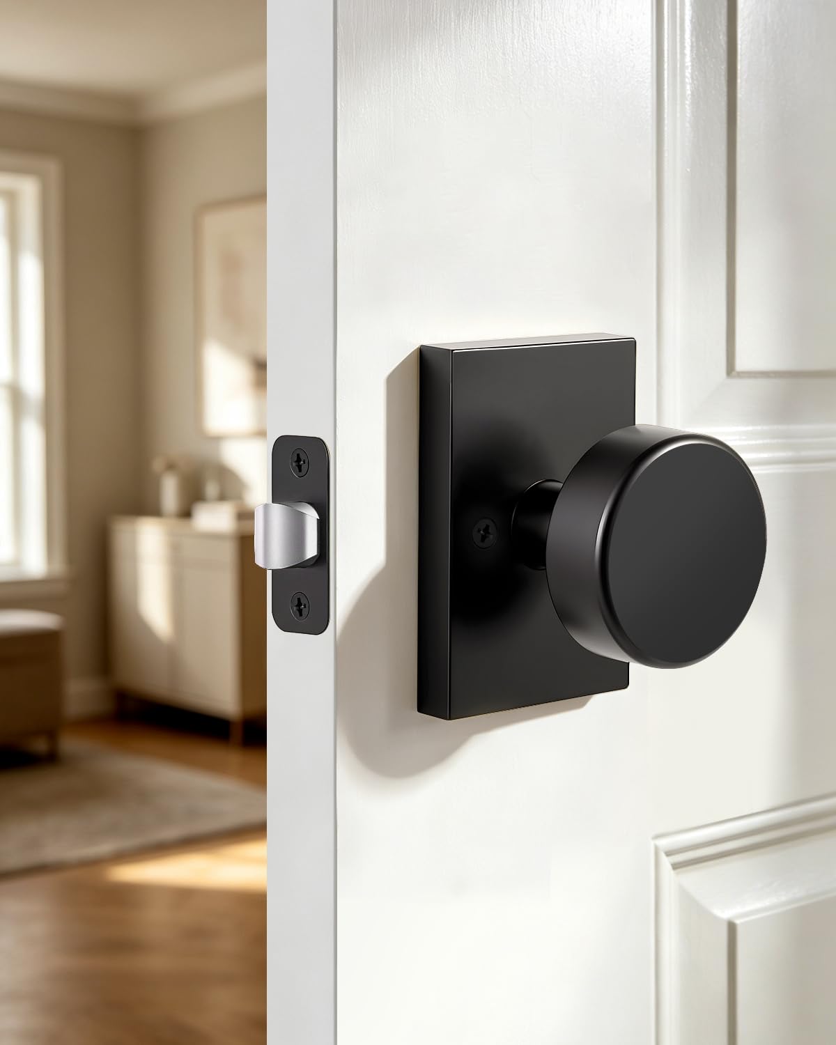 Brushed Gold Door Knobs with Lock & Key - FREE SHIPPING -11