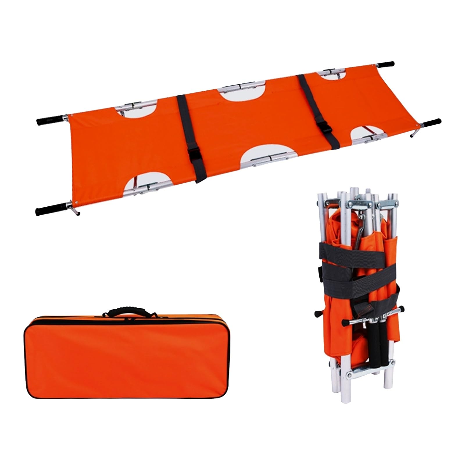 SWENEEN Simple Multi-Function Stretcher For Lifting People,Portable Folding Emergency Stretcher,Fire Emergency,Search And Rescue Equipment, Hospital,Orange