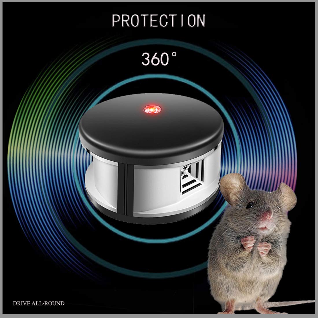 Repelente De Ratones,Repelente Ultrasónico De Ardillas/Roedores/Mosquitos, Control De Plagas Múltiples De 360 Grados, Repelente 3 En 1 para El Hogar, Restaurante,Almacén