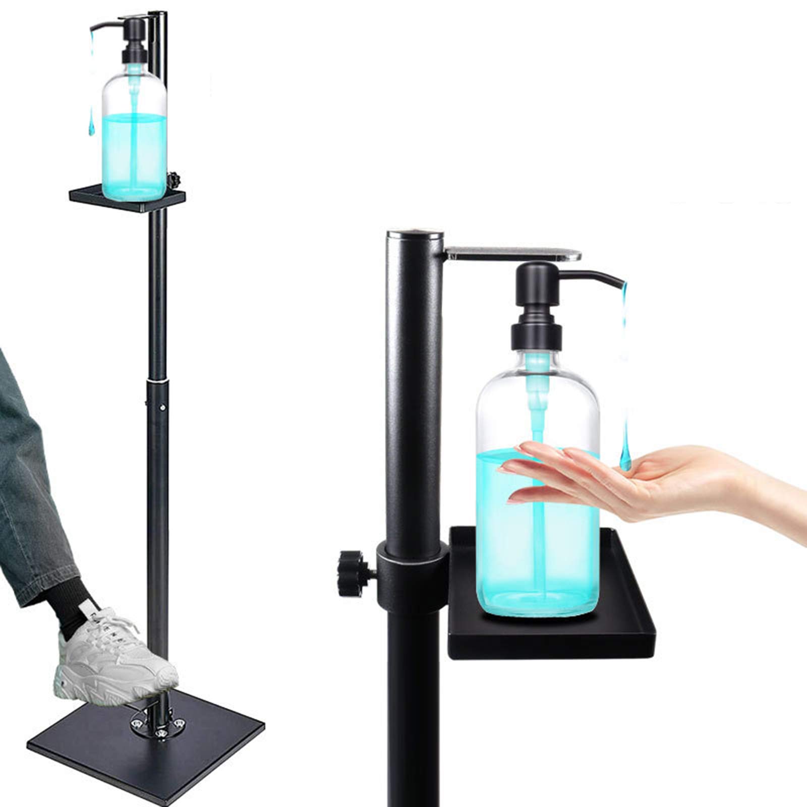Kelunis Foot Operated Hand Sanitizer Stand, Adjustable Hight Standing Hand Sanitizing Dispenser Station For Home, Restaurant, Hotel Etc