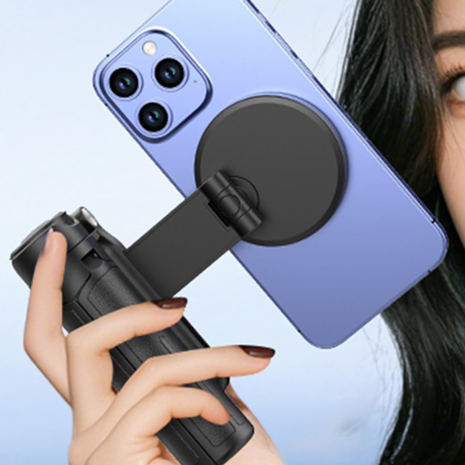 21.5-43.5cm Magnetic Selfie Stick Tripod - Magnetic Phone Tripod | Adjustable Selfie Stick Stand with Five-Section | Pocket-Sized Folding Stand for Video Recording, Content Creation, Vlogging Golf