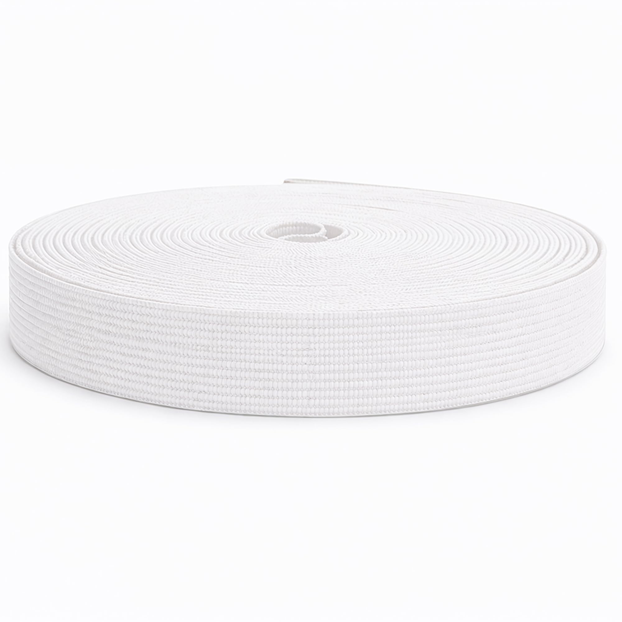 Trimming Shop 32mm (1.25 Inch) Wide Flat Elastic Band, Polyester Rubber Stretchable Waistband Tape Elastic Cord for Sewing Clothing, Garments, Dressmaking, DIY Craft Projects, White, 25 Metres