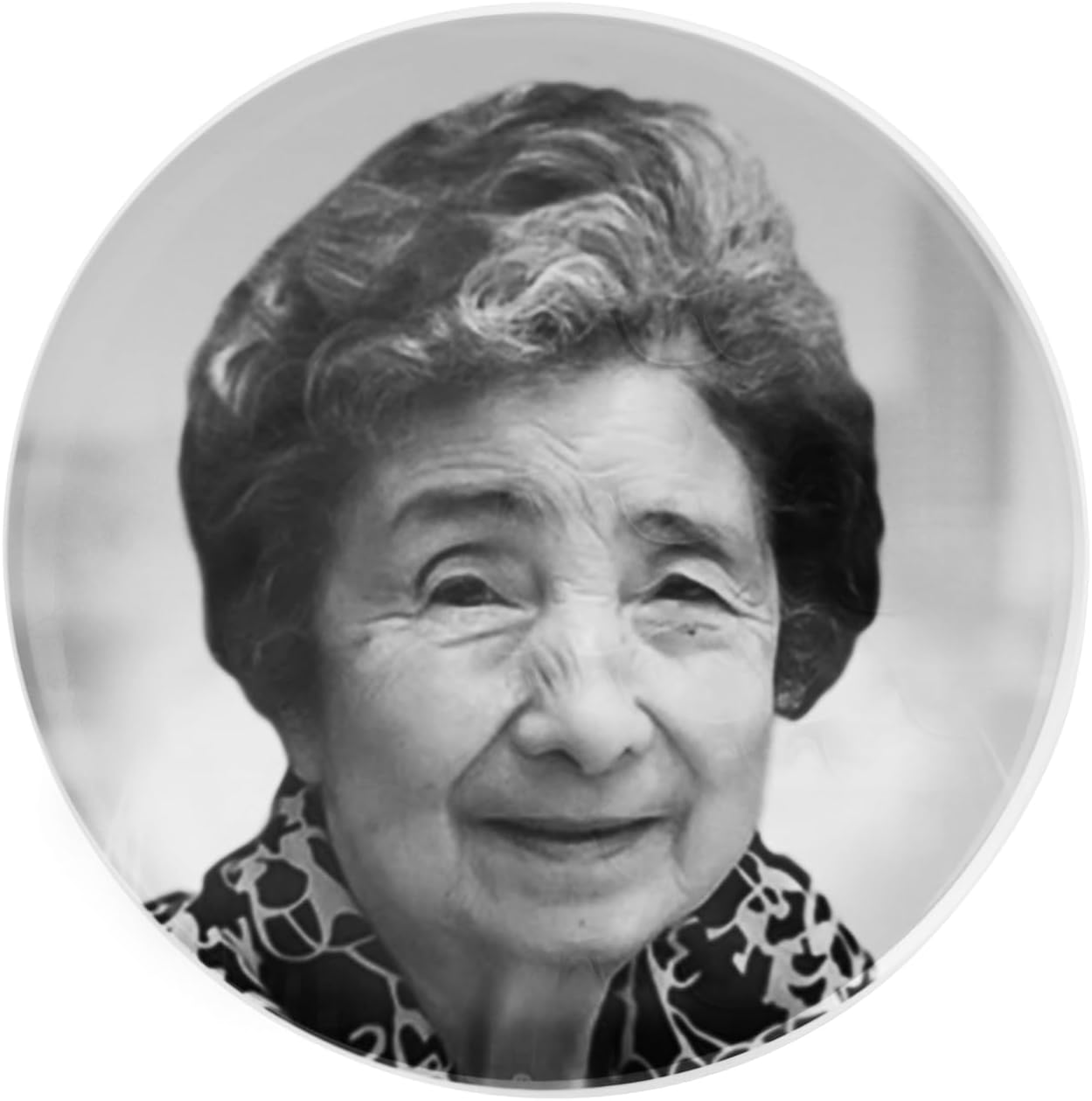 Custom Memorial Picture for Headstone Ceramic Pictures Personalized Waterproof Pictures Frame for Grave Tile Plaque Porcelain Photo Portrait Monument, Cemetery, Tombstone, Oval, 3''-7'' (Black and White, 4",round)