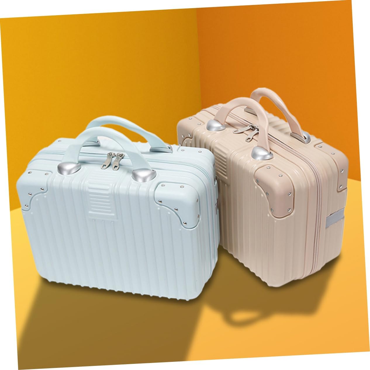 jojofuny Cosmetic Suitcase Makeup Box Organized Travel Storage Case for Home and Vanity Retro Mint Materials for Birthdays Anniversaries and Mother Day