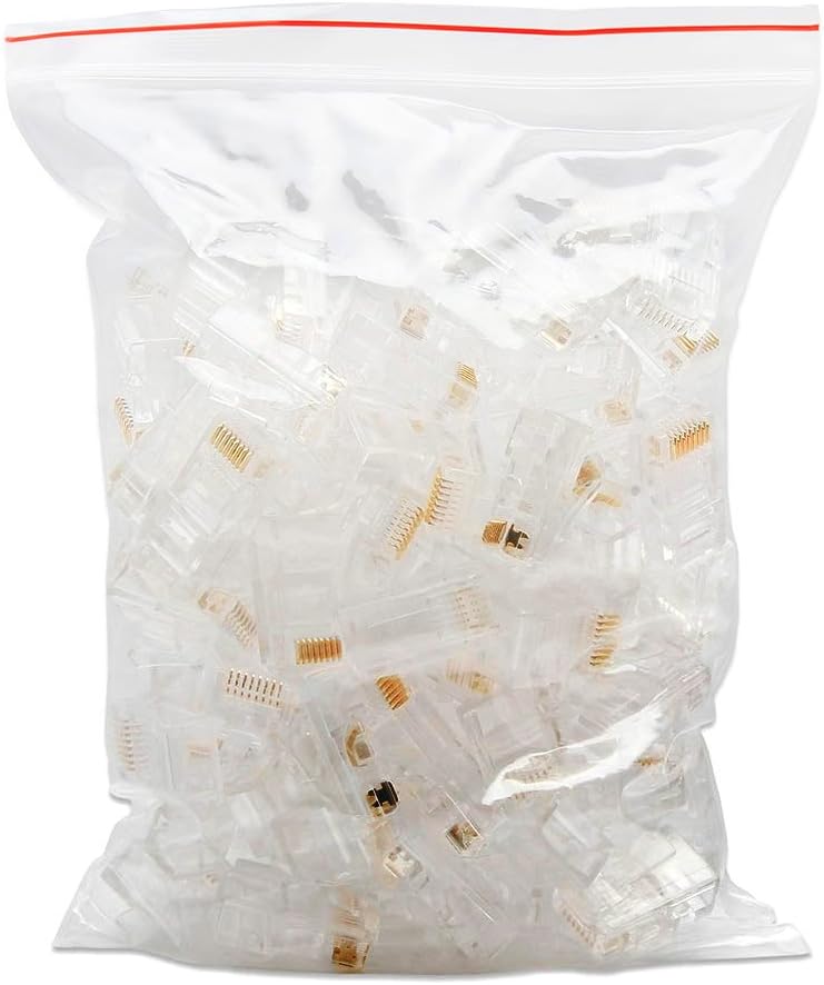 Cmple - White Cat 5e Plenum Ethernet Cable 1000ft 350MHz Riser + 50 Pack White RJ45 Strain Relief Boots + 100 Pack RJ45 Easy Crimp Connectors for Internet Cables