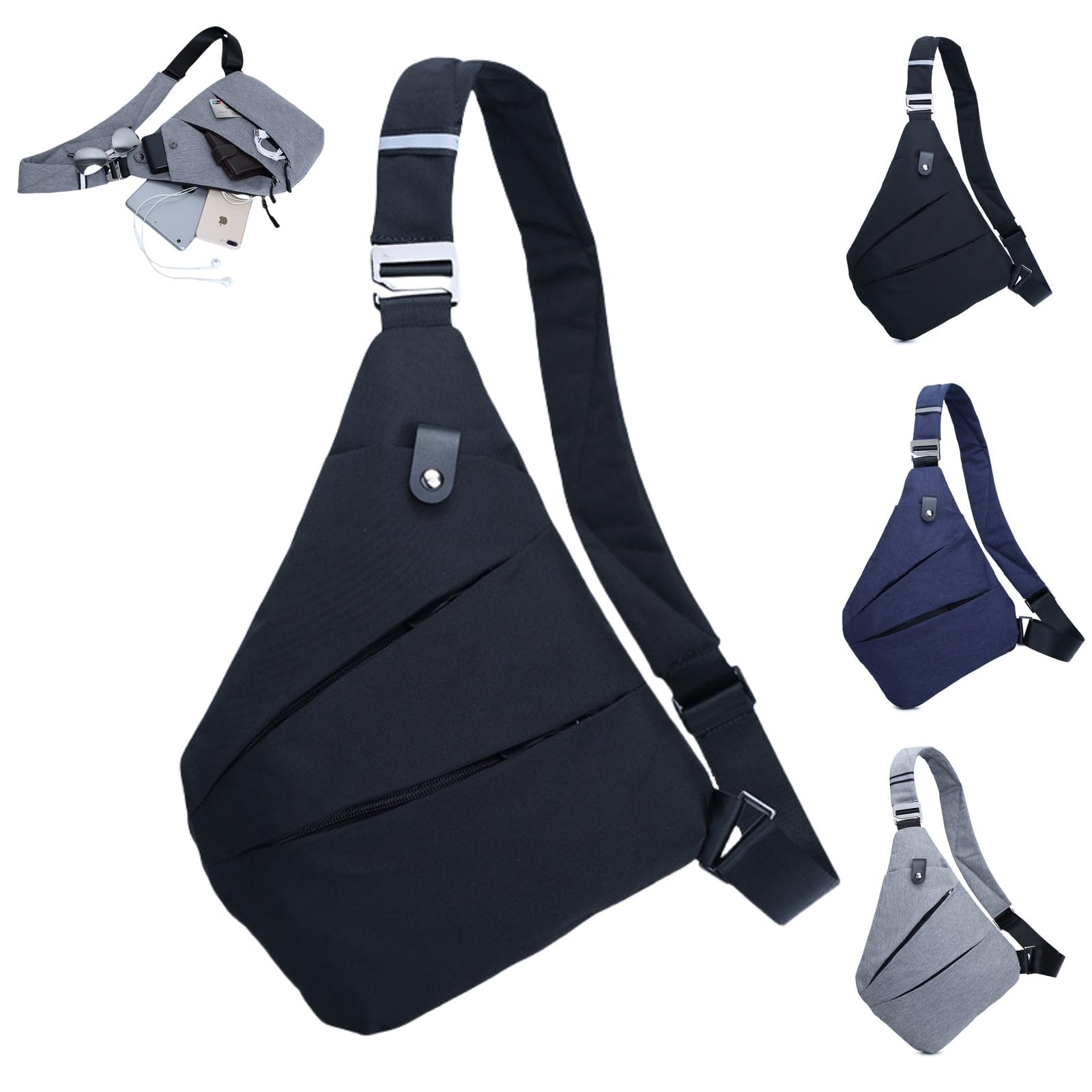 MEIION Sac bandoulière anti-vol Farvello Sac à bandoulière léger et sécurisé avec poches multiples, pour les voyages, homme et femme, sac anti-vol pratique pour une utilisation quotidienne
