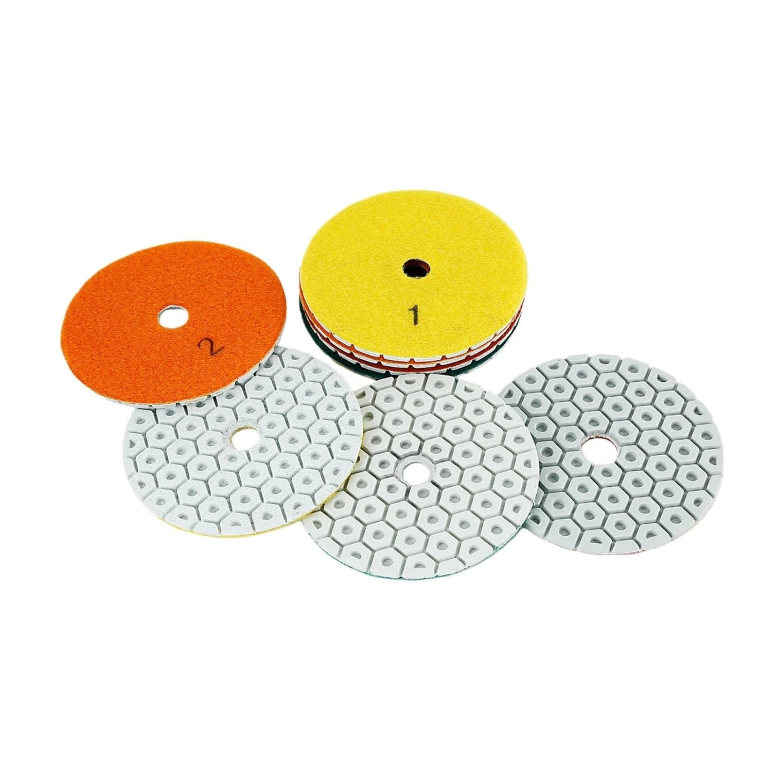 4 tampons de polissage diamant humide 4"/100 mm en 4 étapes
