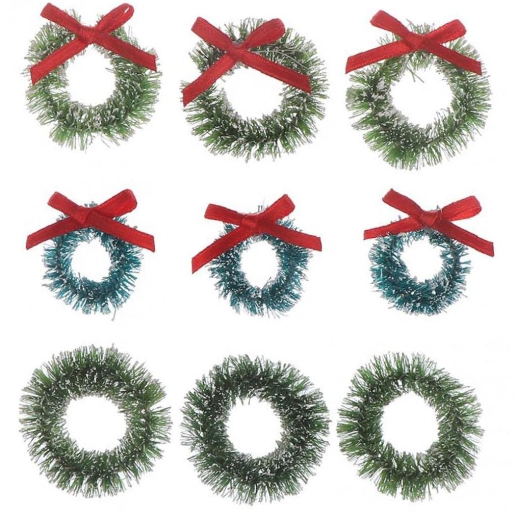 ドールハウスに　クリスマスツリーガーランド　ウォールツリー　クリスマスリース Amazon.co.jp: ドールハウス ミニチュア クリスマスリース 吊り