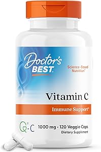 Doctor's Best Vitamin C with Q-C - Vitamin C 1000mg Non-GMO, Vegan, Gluten Free, Soy Free, Sourced from Scotland Veggie Caps, 120 Count