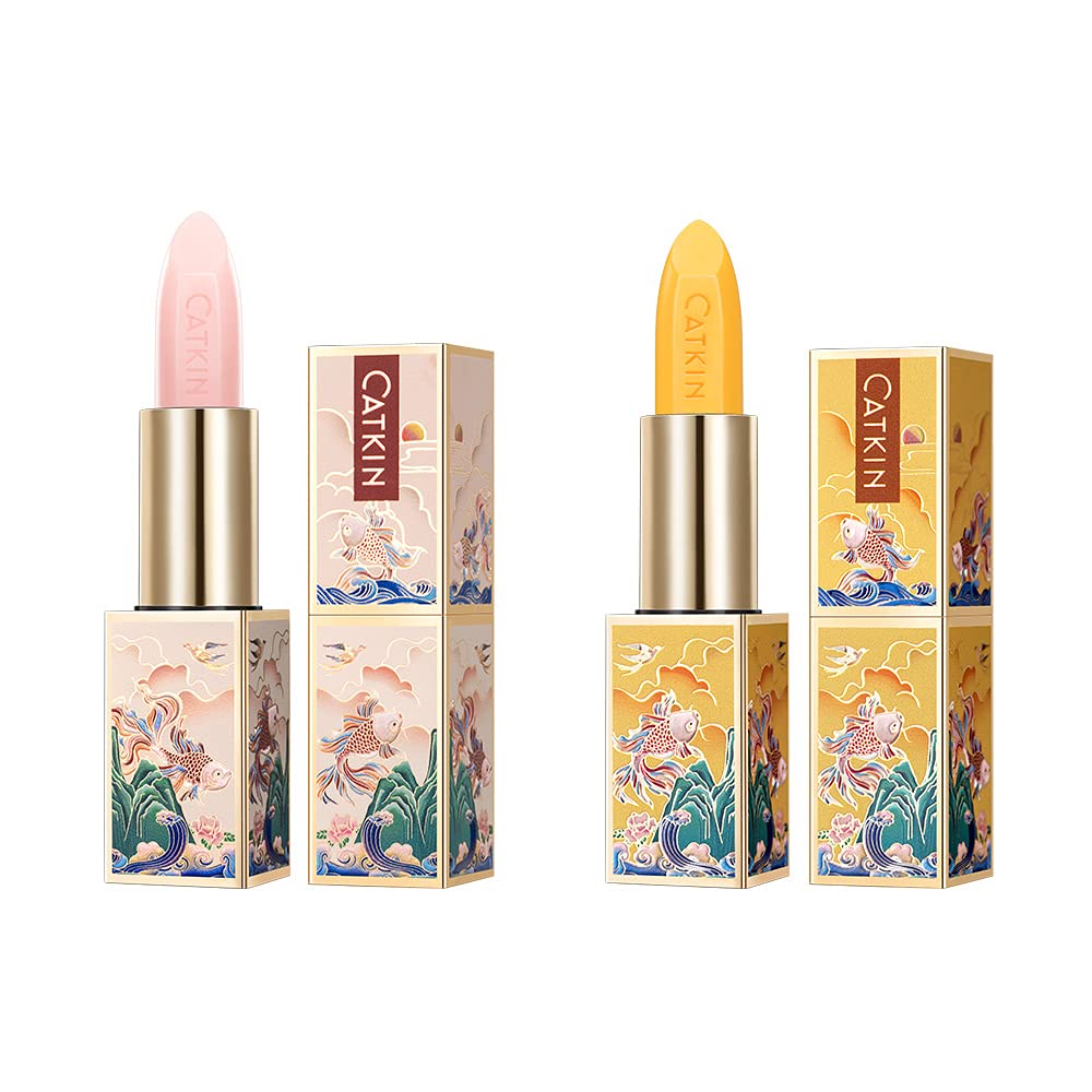 CATKIN 2Pcs Makeup Set Includes Natural Moisturising Lip Balm C01 and C03 Hydrating Lip Balm Chapstick Moisturising Lip