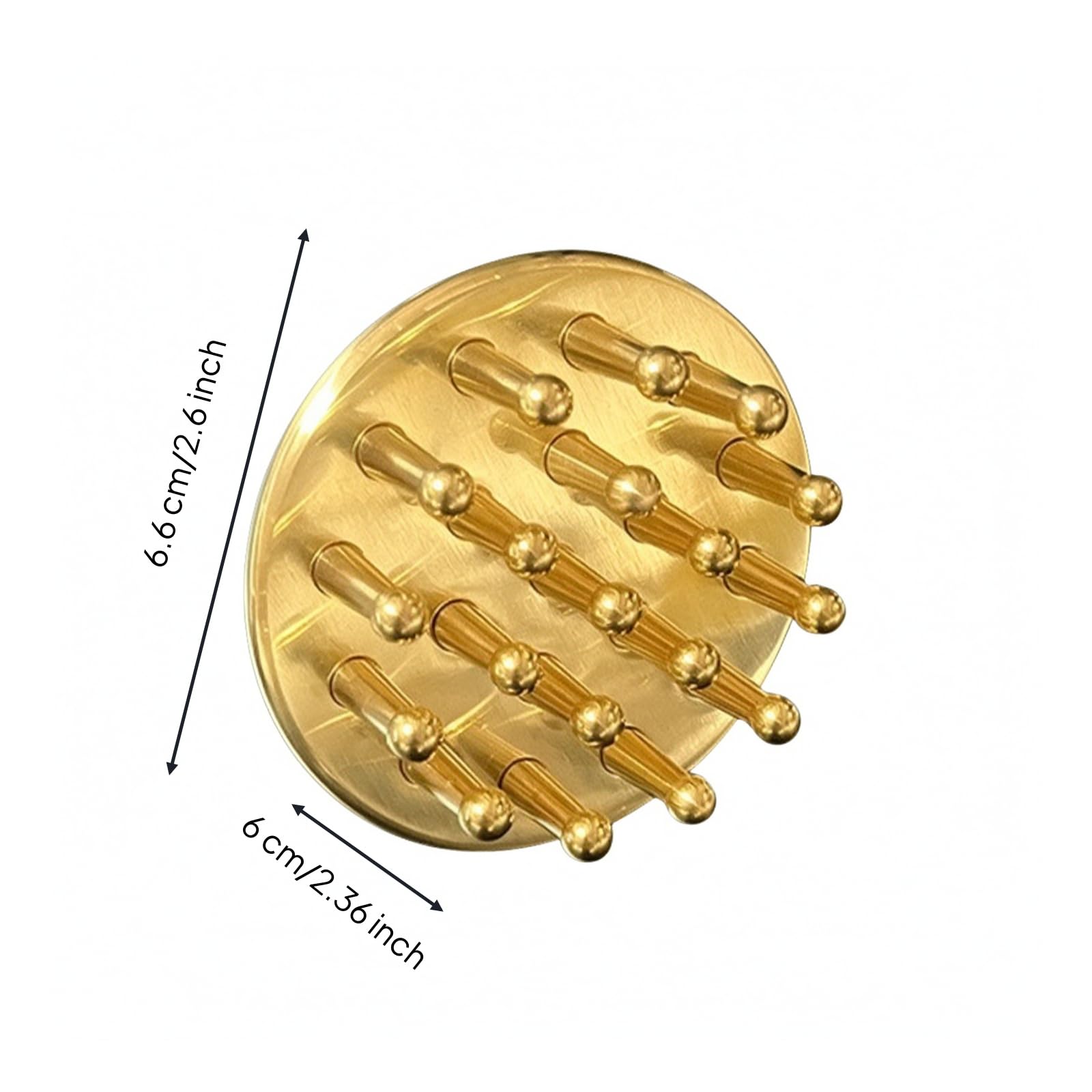 Pettine con Punte in Metallo Compatto Ergonomico, Pettine in Ottone con Anello, Portatile, per Casa, Viaggiatori