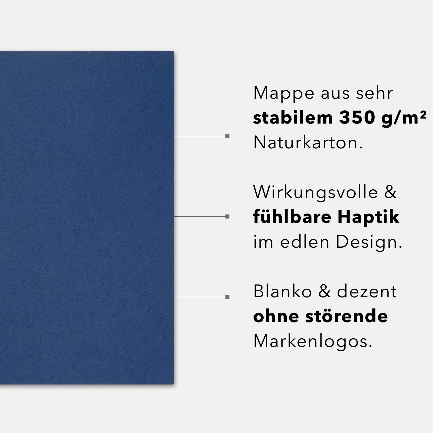 Präsentationsmappe A4 Königsblau (40 Stück) - sehr stabiler 350 g/m² Naturkarton - Dokumentenmappe A4 direkt vom Hersteller STRATAG - Urkundenmappe für Angebote, Exposés, Projekte & Geschäftsberichte