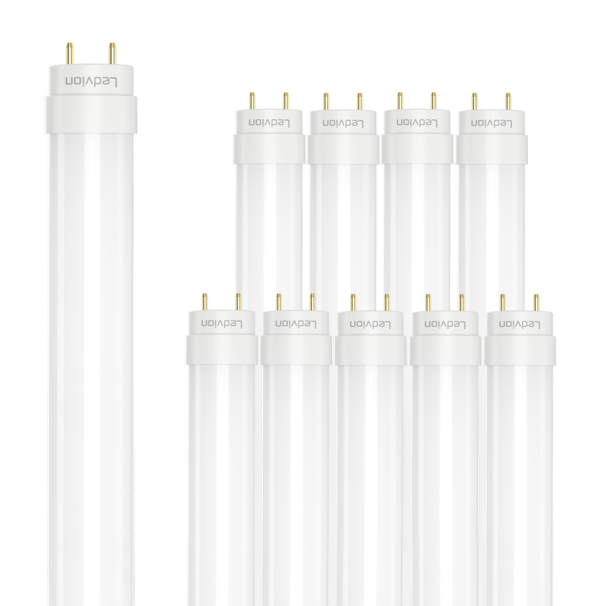 Ledvion - 10X Tube LED TL 120CM avec starter LED inclus, 18W, 4000K, 100lm/W, 30.000 heures de fonctionnement