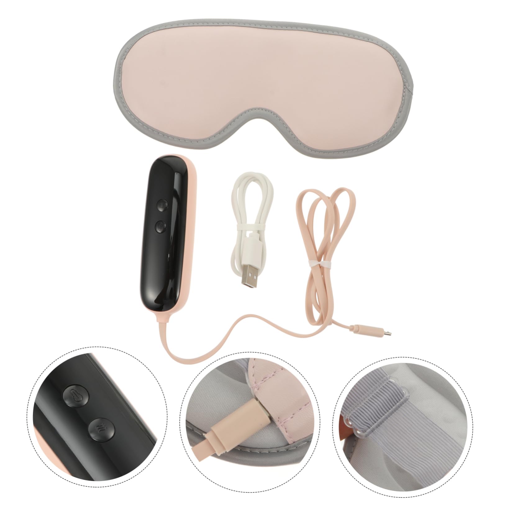 Heizbare Augenmaske Schlafmaske Augenschattierungspflaster Massagegerät Für Augenpartie Vibration Rosa