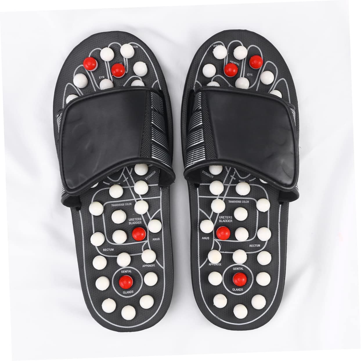 Anneome Fußgesundheits-massagehausschuhe Tai Chi Rotationsmassage Schuhe Mit Akupressurpunkten Für Männer Und Frauen Entspannende Fußreflexzonenmassage Schwarzes Punktdesign