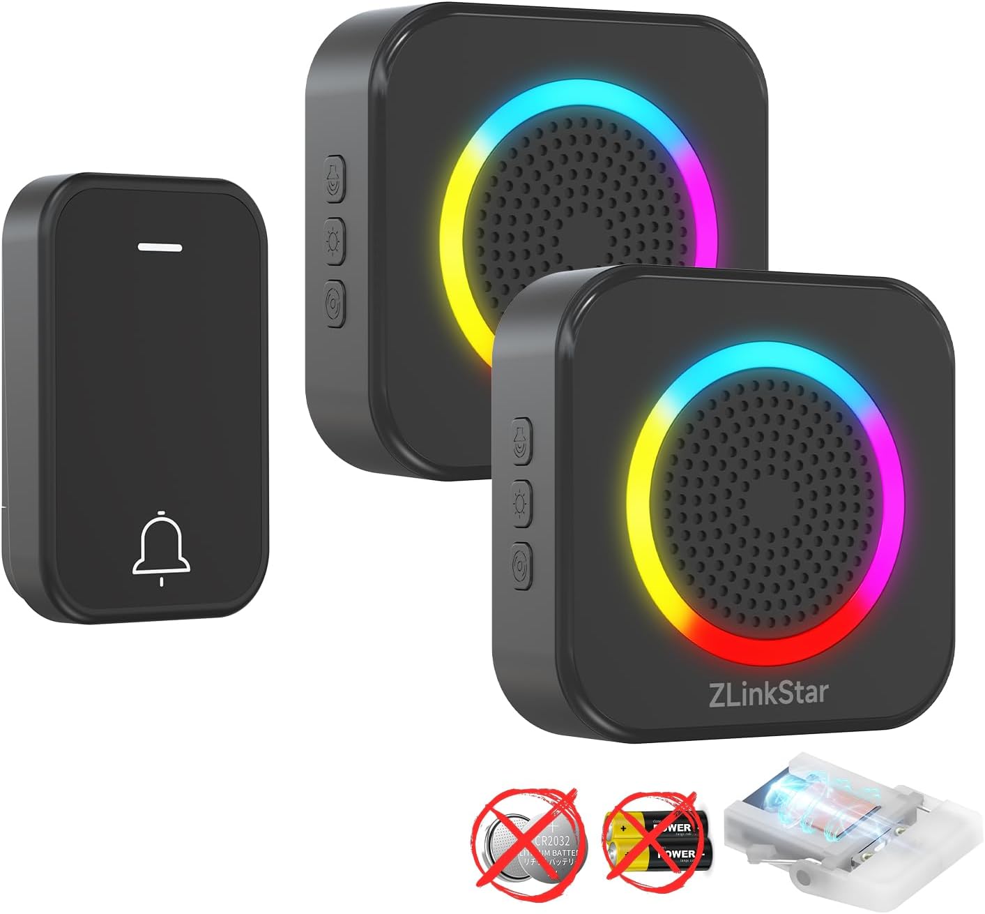 Doorbell Wireless No Battery Needed,Self-Powered...