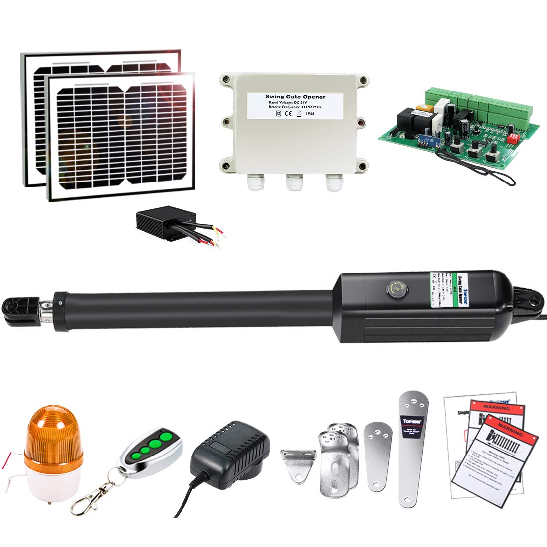 Buy TOPENS A5S Electric Swing Gate Opener Medium Duty Solar Single Gate Operator Automatic for