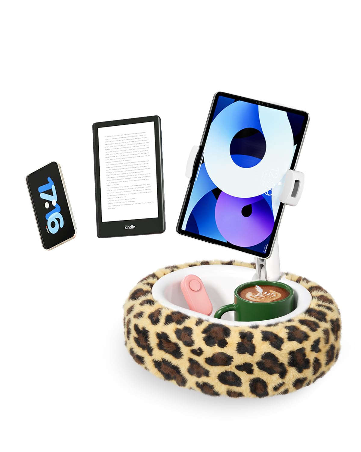 SupeDesk Tablet Halterung Bett,Kindle Halterung Kissen,iPad Ständer,kompatibel mit 4–11" Geräten,Handyhalterung,Kindle Halter für Sofa,Schoß,Bett, zum Lesen und Videoschauen, kuschelig weich & bequem