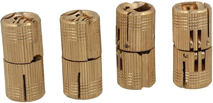 4PCS Copper Hidden Invisible Concealed Copper Barrel Hinge 14mm DIY for Wooden Doors, Cabinet Doors