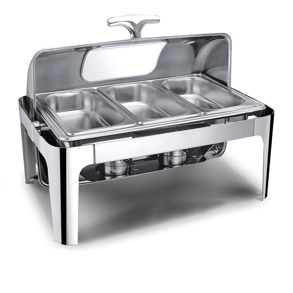 Scaldavivande, Chafing Dish rettangolari, per Buffet, Hotel, caffetteria, Riscaldamento e conservazione degli Alimenti, Risparmio energetico, Facile da Pulire, Grande capacità, B-9l (C)