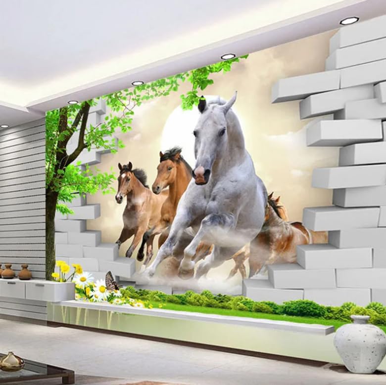 Mural brique papier peint salon TV fond effet relief