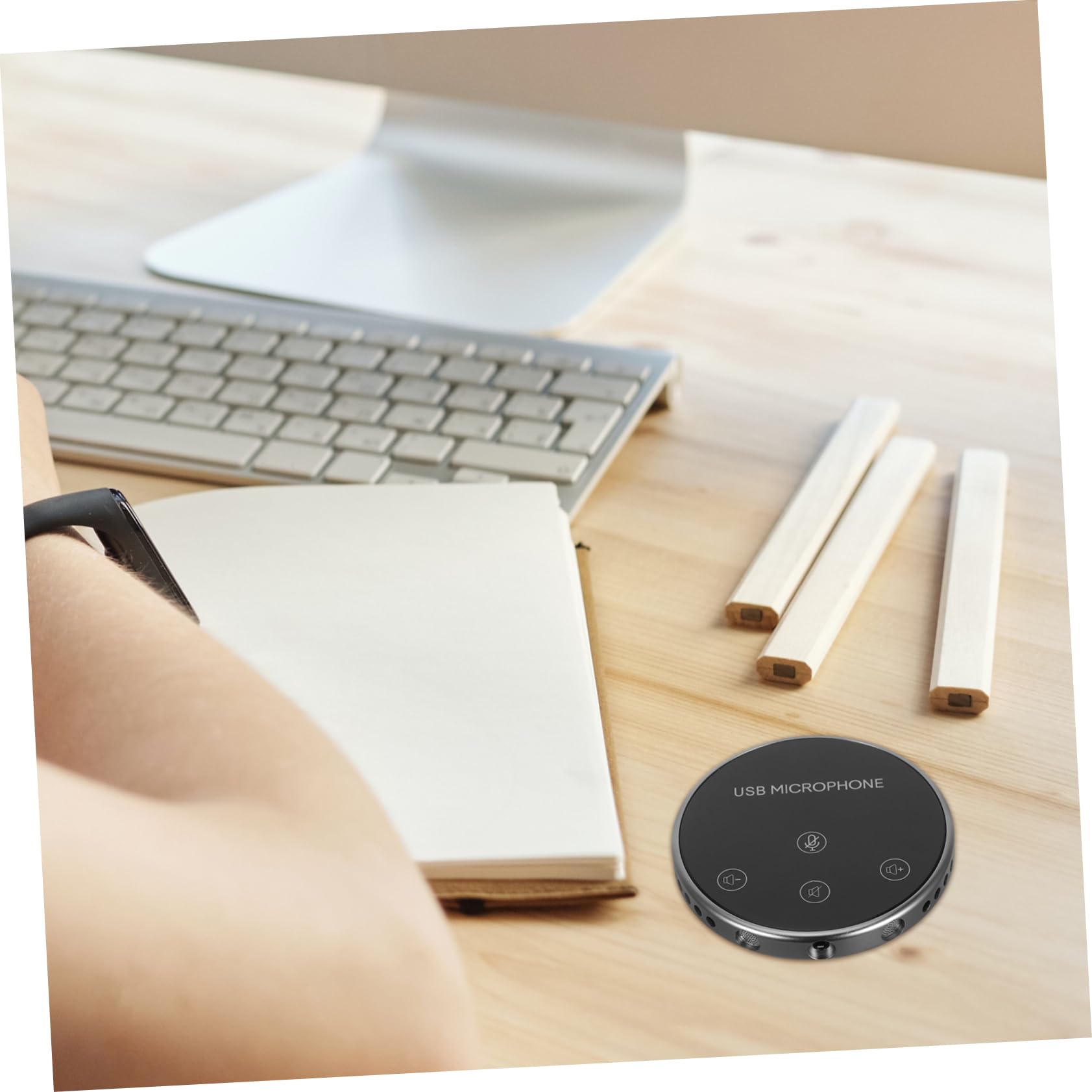DOITOOL Microfono Omnidirezionale USB per Conferenze e Laptop Nero