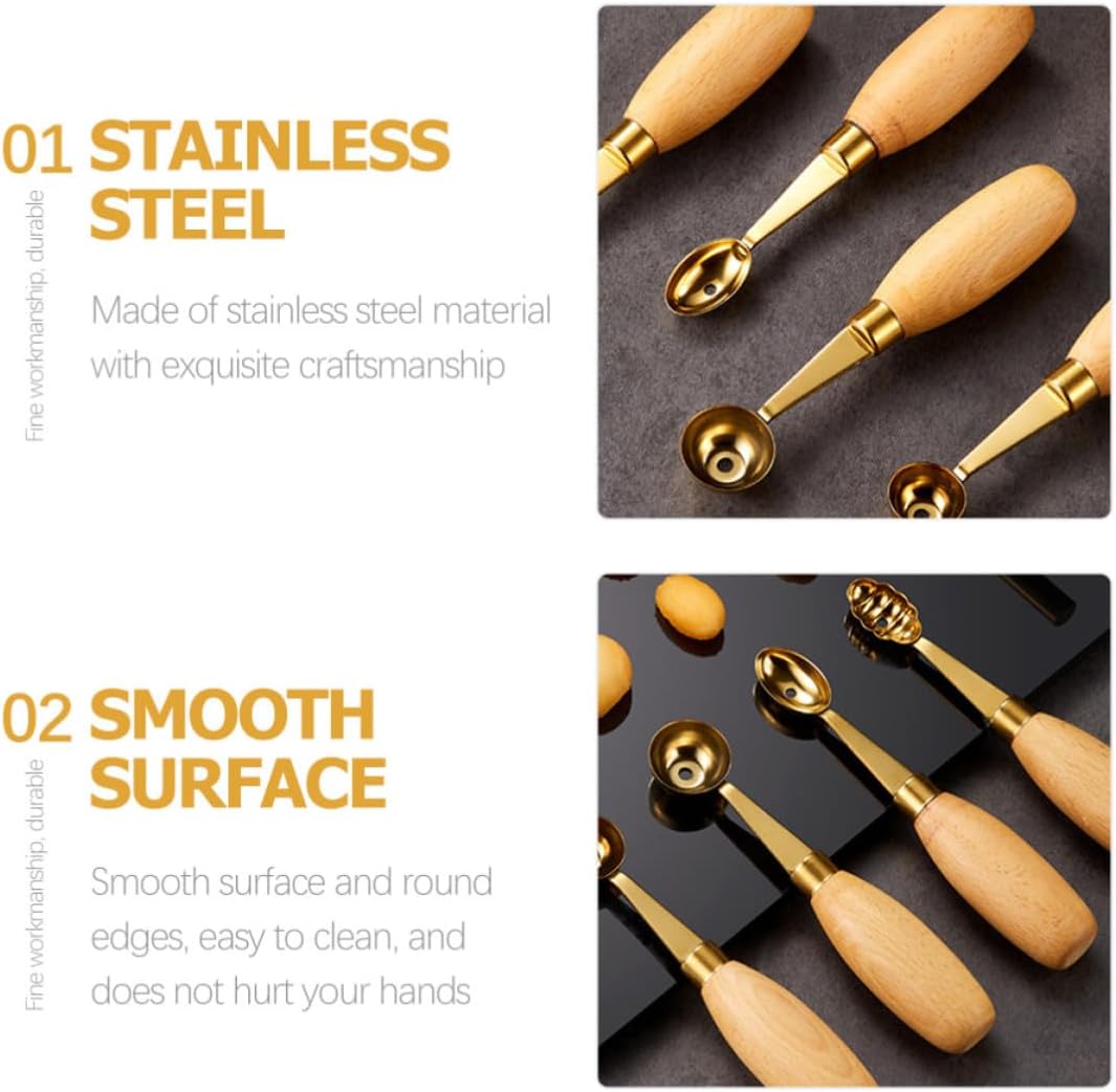 4pcs Stainless Steel Melon Ball Scoop for Hard Ice Cream and Fruit
