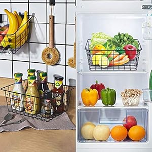 Wirebasketsfororganizinghousehold4packpantrybasketsforstoragepantrywireblackmetalstoragebins Urban Country Home Decor Wire baskets for organizing household 4 pack pantry baskets for storage pantry wire black metal storage bins urban country home decor