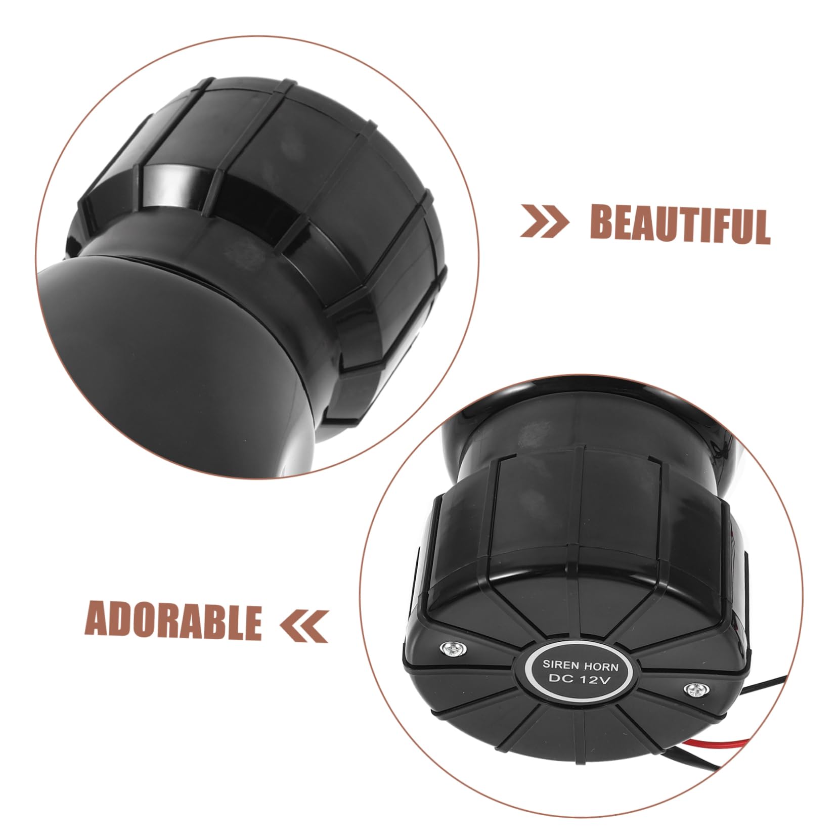 Clacson per Auto e Camion 12v Nero in Plastico Allarme Personalizzabile e Lunga Durata, Sirena Wireless Potente per Sicurezza Veicolare