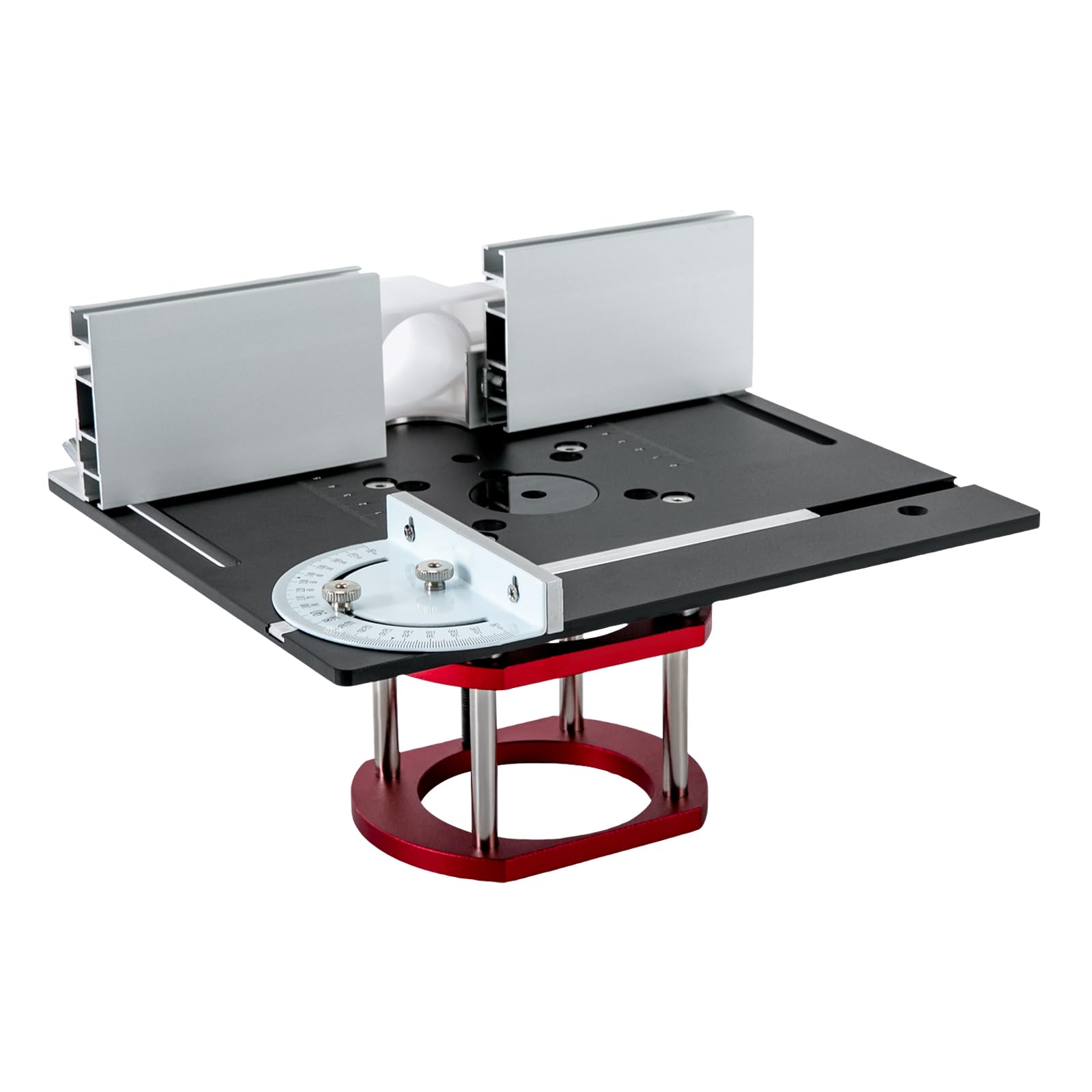 Stół do frezowania, zestaw wkładanych płyt 115 x 62 x 100 mm, Router Lift, 51 mm Hub-Hub-Hub-Hub, zestaw akcesoriów do frezarki górnowrzecionowej, zawiera kątomierz i płytkę zwrotną Router Table (czar