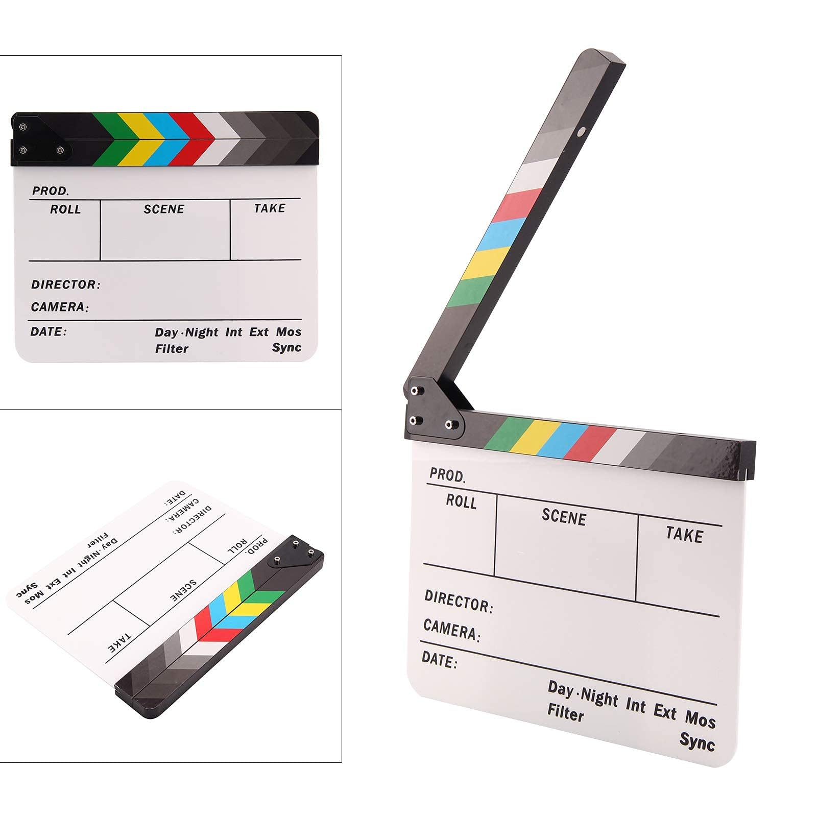 Clapperboard de film en acrylique effaçable à sec pour appareil photo, studio de cinéma, maison