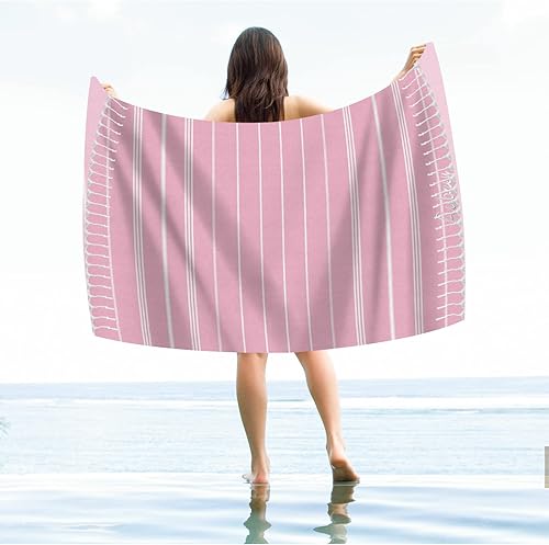 Miniatura 6 de Toallas de playa de algodón personalizadas con borlas para adultos, de gran tamaño, 39 x 70 pulgadas, toalla de playa turca con nombre bordado,