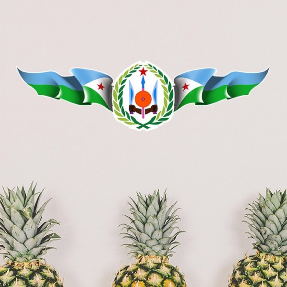 Sticker mural Djibouti emblematique motif pays amovible pour salon et chambre
