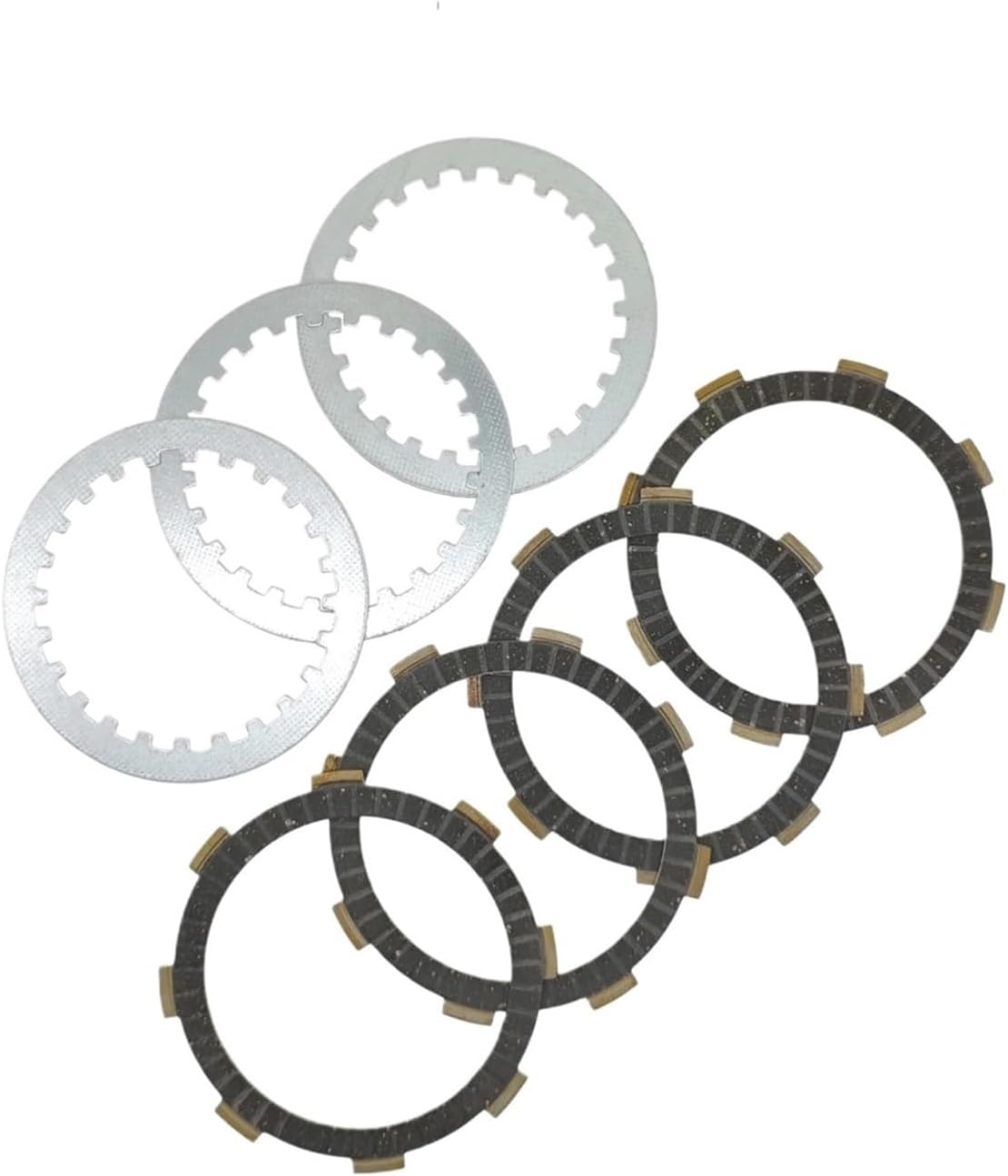 Motocycle Clutch Friction Steel Plate Discs compatible with ATV YFM125R 2011 2013 JYM125 JS125 125CC(One Set)