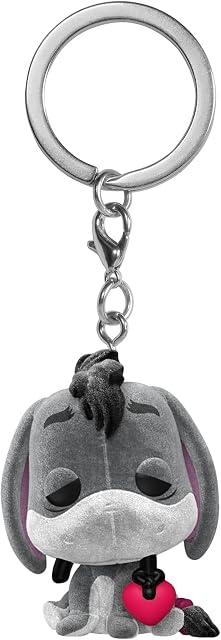 Funko Pop! Keychain: Disney - Eeyore z sercem - flokowany - I-Aah - Kubuś Puchatek - Nowatorski breloczek do kluczy - winylowa minifigurka do kolekcjonowania - wypełniacz pończoch - pomysł na prezent