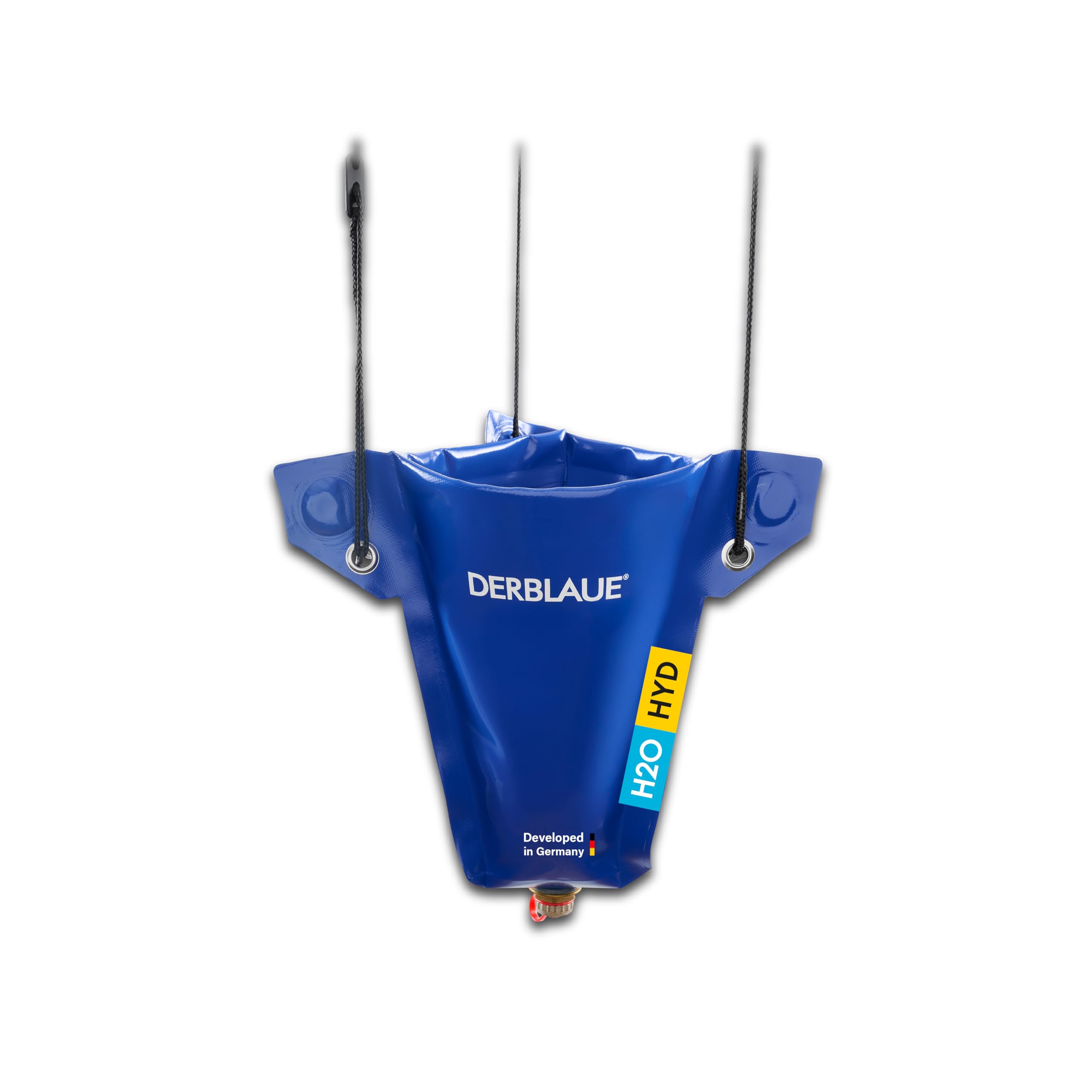 DERBLAUE® biegsame Flex-Trichter, 3/4 Zoll Anschluss, Magnete & Aufhängösen | zum Befüllen & Entleeren von Flüssigkeiten, formbare Seiten, 3 Laschen mit Magneten & Ösen, Verschlusskappe, ¾ Zoll Anschluss